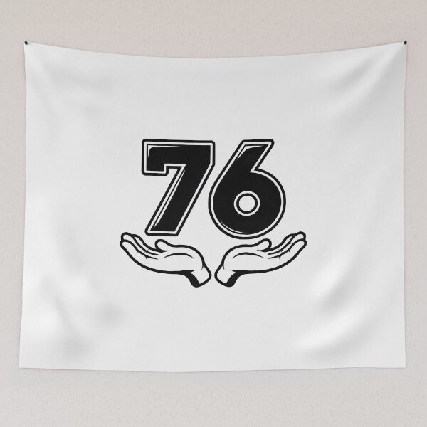 Item preview, 76 – Minimalist Line Art Hands Holding Number Design designed and sold by SoftyDesigns.