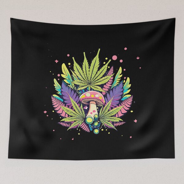 Item preview, Weed And Mushroom Magic Mystic Trippy Marijuana Psilocybin designed and sold by TerriMichelle.