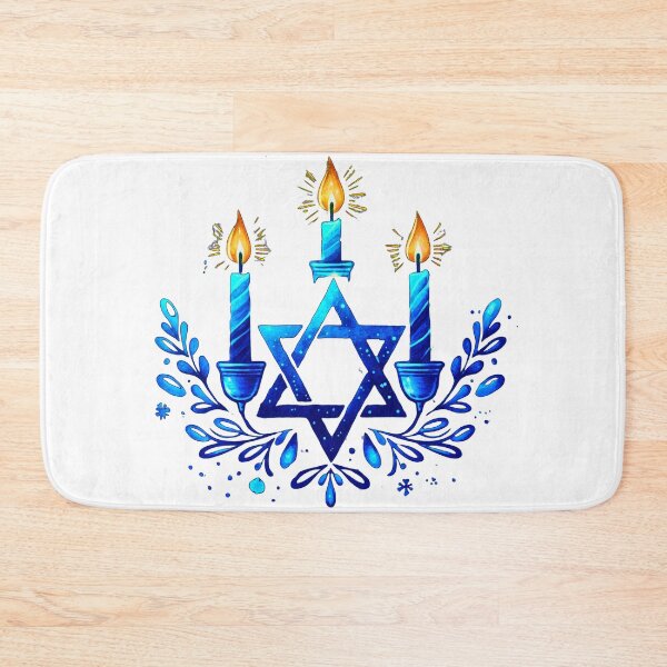 Item preview, Hanukkah Star Of David Blue Menorah With Candles designed and sold by DEC02.
