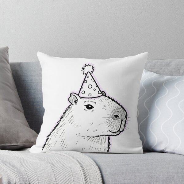 Item preview, Simple Capybara Doodle Wearing Birthday Hat Sketch Cute Funny Gift designed and sold by Design_Your_Day.