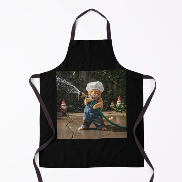 Item preview, Goofy Cat Plumber with Hose and Gnome Garden designed and sold by Pawrizzma POD.