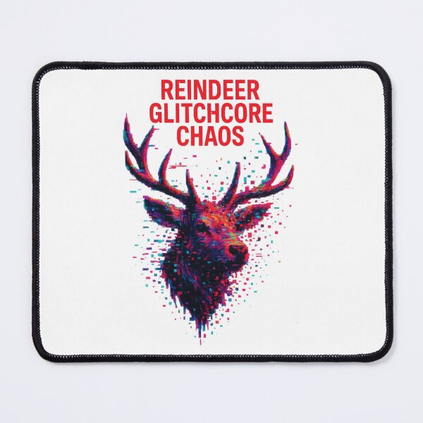 Item preview, Glitchcore Reindeer Holiday Abstract designed and sold by TwillTees.