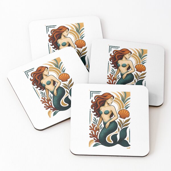 Item preview, Elegant Mermaid – Tropical Vintage Ocean Art Design designed and sold by SVALANART.