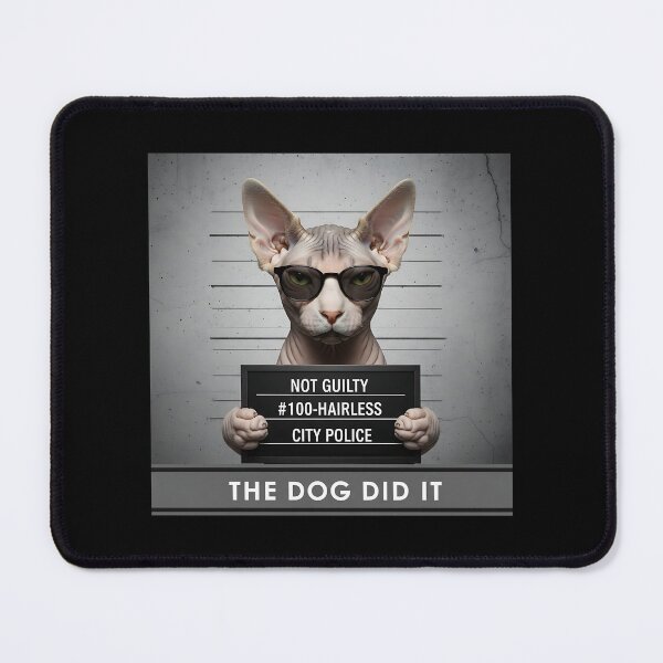 Item preview, Sphynx Cat Mugshot Shirt, Bad Kitty "Not Guilty," designed and sold by Pawrizzma POD.