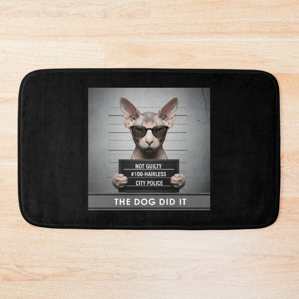 Item preview, Sphynx Cat Mugshot Shirt, Bad Kitty "Not Guilty," designed and sold by Pawrizzma POD.