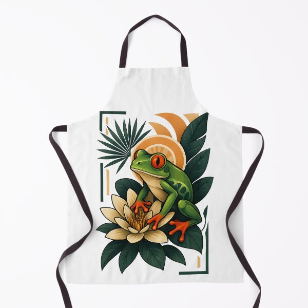 Item preview, Tropical Frog Art – Exotic Botanical Wildlife Illustration designed and sold by SVALANART.