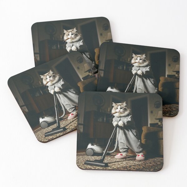Item preview, Dapper Cat Vacuuming Funny designed and sold by Pawrizzma POD.