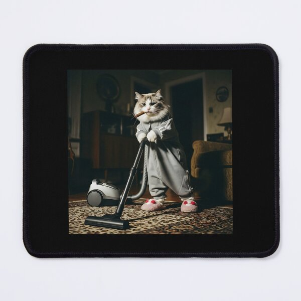 Item preview, Dapper Cat Vacuuming Funny designed and sold by Pawrizzma POD.