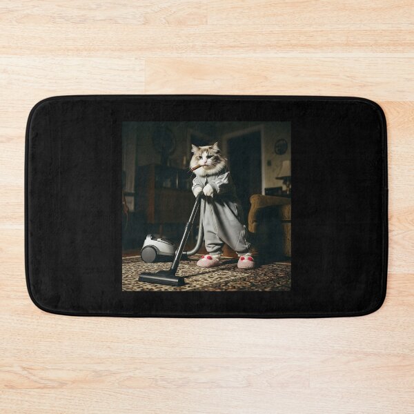 Item preview, Dapper Cat Vacuuming Funny designed and sold by Pawrizzma POD.