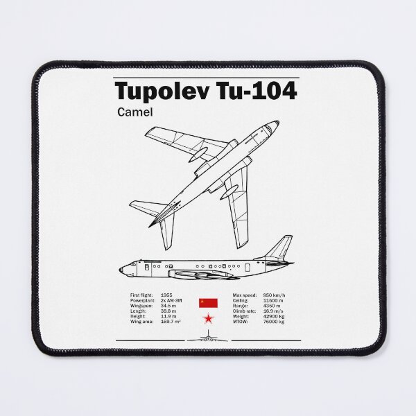 Item preview, Tupolev Tu-104 "Camel" Technical Poster designed and sold by Justinian Matieu.