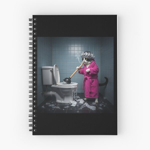 Item preview, Funny Cat Plumber in Pink Robe designed and sold by Pawrizzma POD.