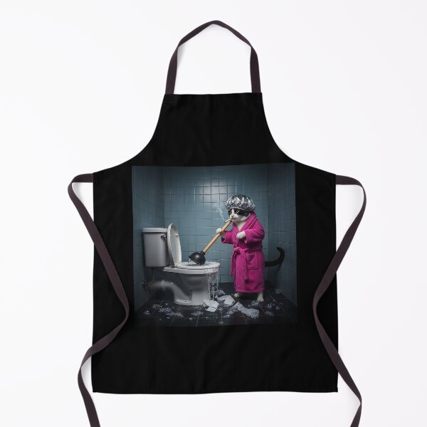 Item preview, Funny Cat Plumber in Pink Robe designed and sold by Pawrizzma POD.