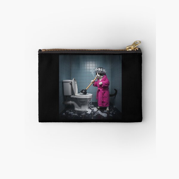 Item preview, Funny Cat Plumber in Pink Robe designed and sold by Pawrizzma POD.
