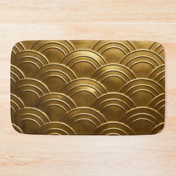 Item preview, Golden Japanese Seigaiha Pattern – Luxury Wave Art Texture designed and sold by RokaCircles.