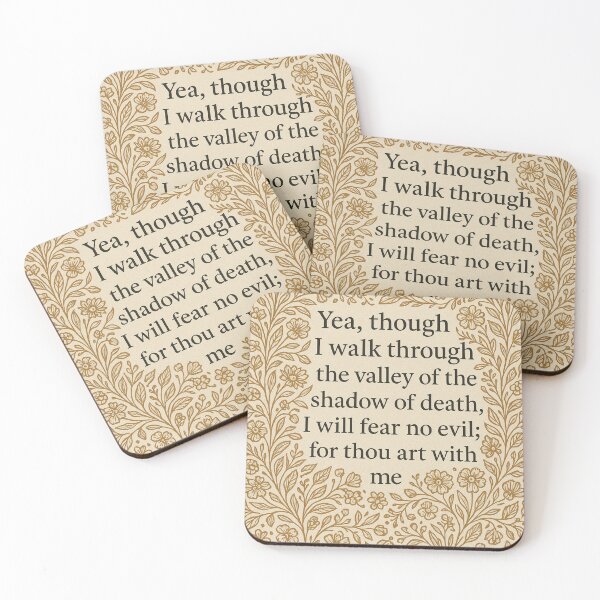 Item preview, Psalm 23:4 Typography Bible Verse designed and sold by historyandmore.