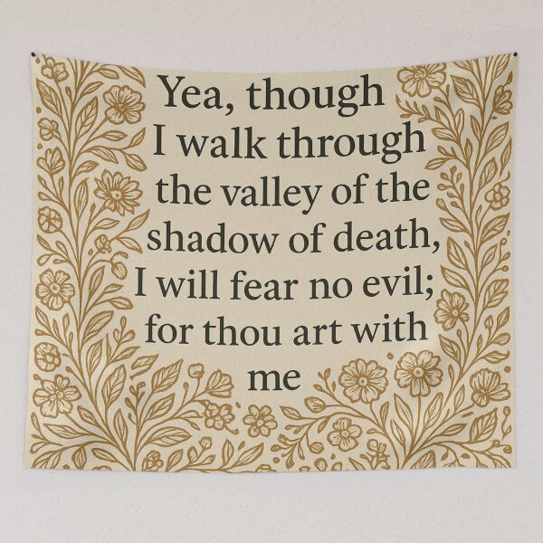 Item preview, Psalm 23:4 Typography Bible Verse designed and sold by historyandmore.