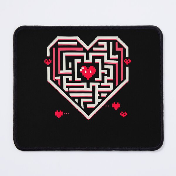 Item preview, Pixel Heart Maze For Gamers And Valentine Lovers designed and sold by MavisJoseph.