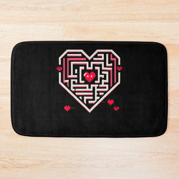 Item preview, Pixel Heart Maze For Gamers And Valentine Lovers designed and sold by MavisJoseph.