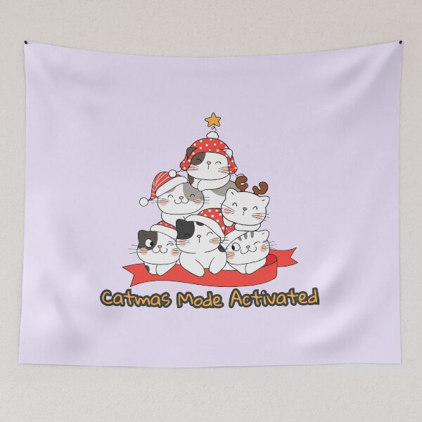 Item preview, Catmas Mood Activated Christmas Cat Tree Design designed and sold by Inkworksbyshery.