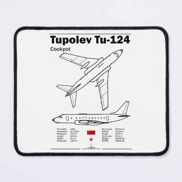 Item preview, Tupolev Tu-124 "Cookpot" Technical Poster designed and sold by Justinian Matieu.