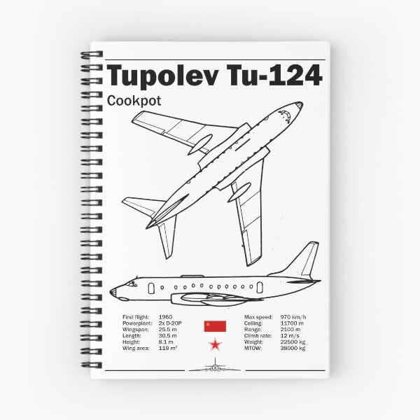 Item preview, Tupolev Tu-124 "Cookpot" Technical Poster designed and sold by Justinian Matieu.
