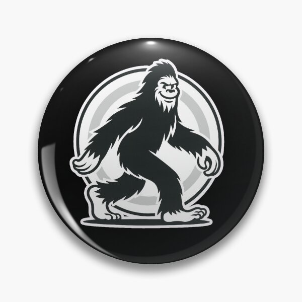 Item preview, Smiling Bigfoot Walking – Retro Sasquatch Circle Logo designed and sold by Squatchme.