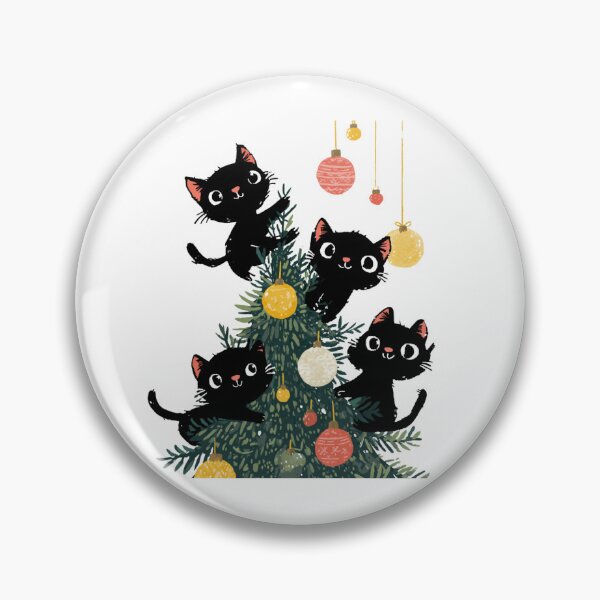 Item preview, Black cats "decorating" a Christmas tree designed and sold by MendaciousMina.