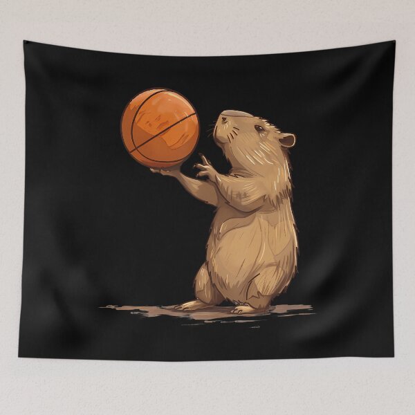Item preview, Basketball Capybara Animal Art Drawing Basketball Lover designed and sold by RosaliaAmber.