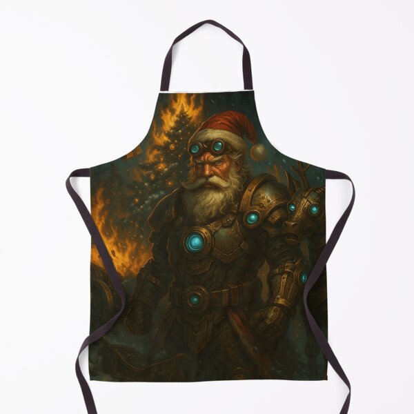 Item preview, Steampunk Santa Warrior – Mechanical Christmas Fire Guardian designed and sold by Papier Atelier Art.