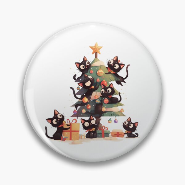 Item preview, Black cats "decorating" a Christmas tree designed and sold by MendaciousMina.