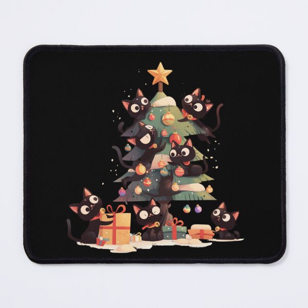 Item preview, Black cats "decorating" a Christmas tree designed and sold by MendaciousMina.