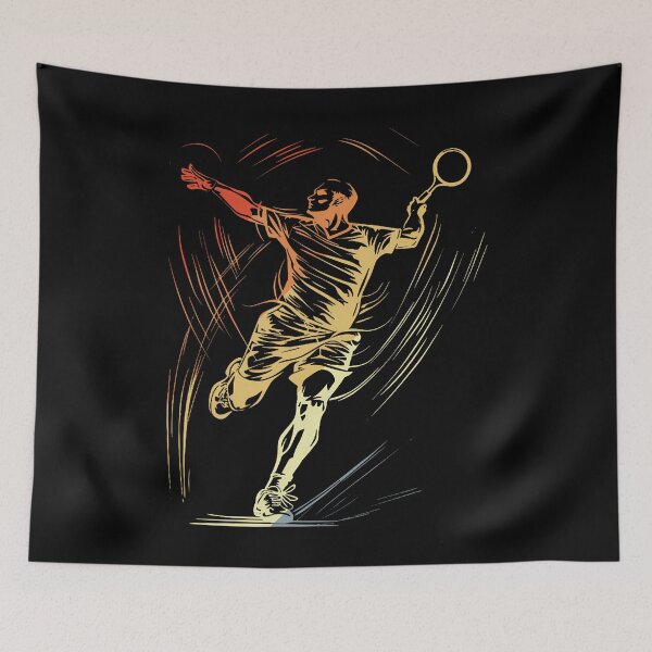 Item preview, Badminton Guy Sketch Racquet Sport Shuttle designed and sold by AlbertaDana.