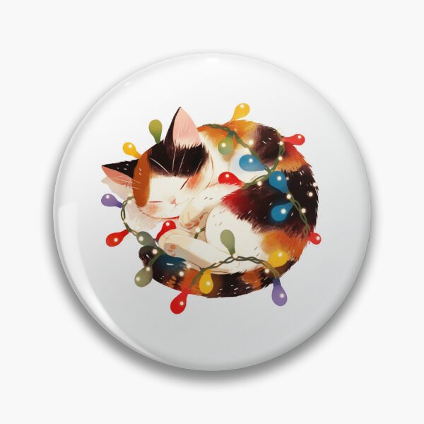 Item preview, Calico cat wrapped in Christmas lights designed and sold by MendaciousMina.