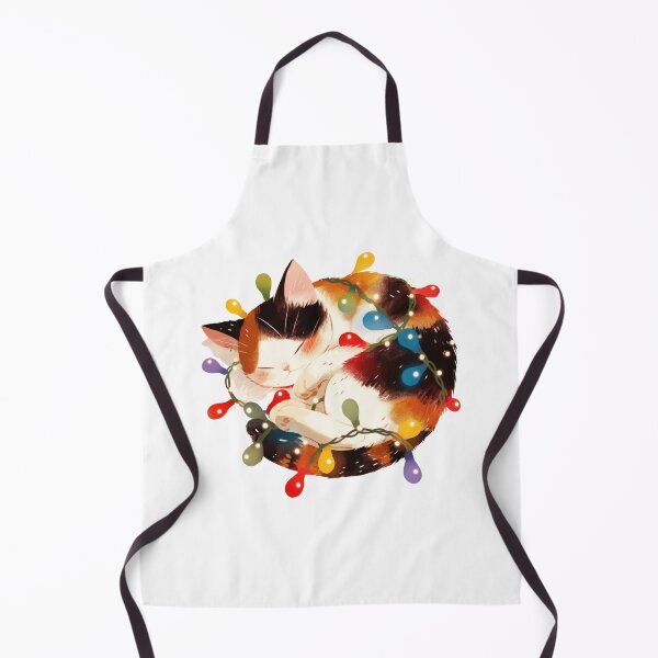 Item preview, Calico cat wrapped in Christmas lights designed and sold by MendaciousMina.