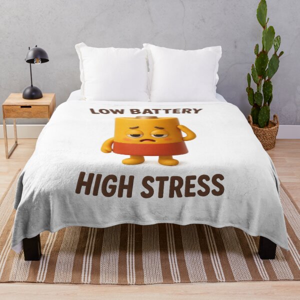 Item preview, Cute Stressed & Tired Battery - Low Battery High Stress | Kawaii Funny Office Humor Gift Art designed and sold by Moons Studio.