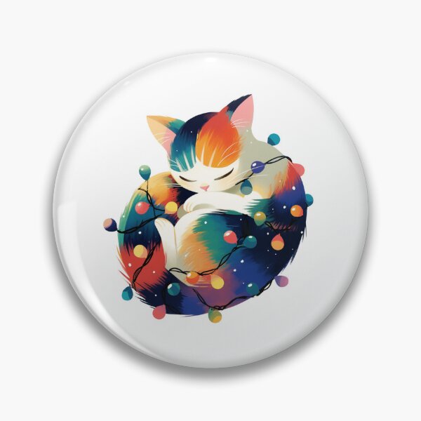 Item preview, Calico cat wrapped in Christmas lights designed and sold by MendaciousMina.