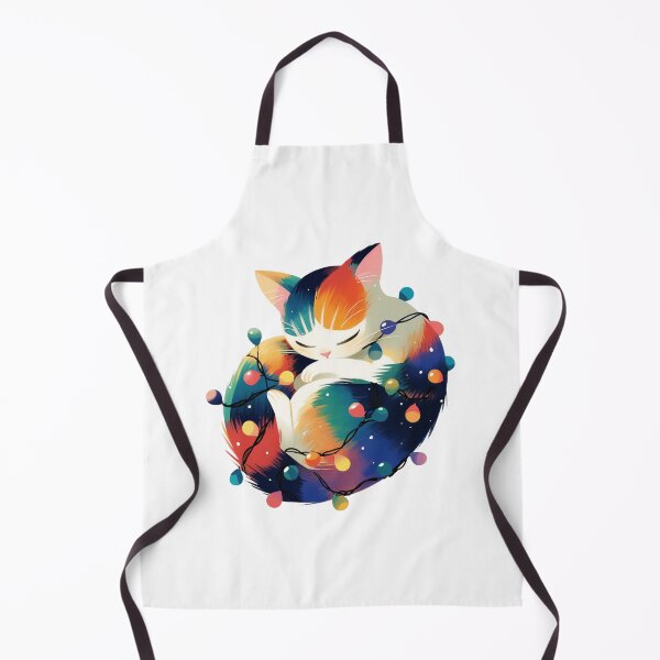 Item preview, Calico cat wrapped in Christmas lights designed and sold by MendaciousMina.