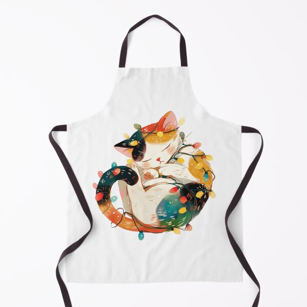 Item preview, Calico cat wrapped in Christmas lights designed and sold by MendaciousMina.