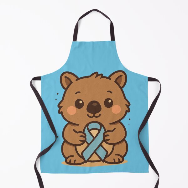 Item preview, Cute Wombat With Blue Awareness Ribbon – Aussie Wildlife Art designed and sold by TroyTheTerrific.