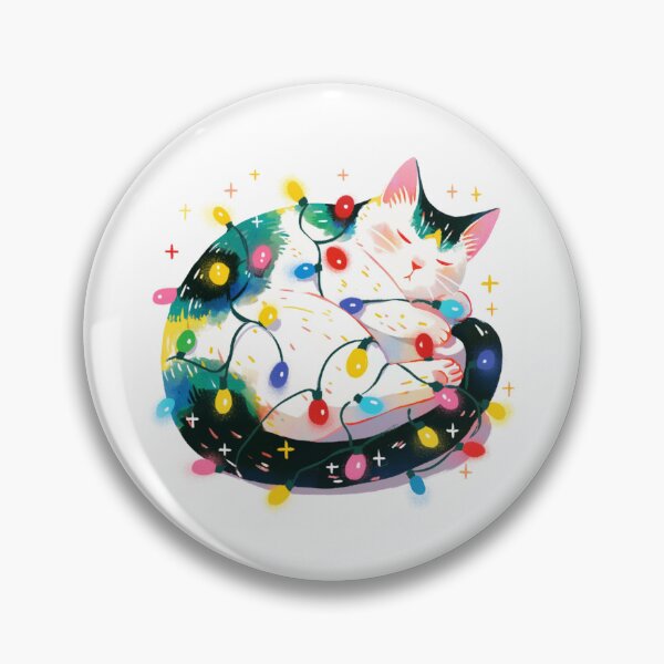Item preview, Calico cat wrapped in Christmas lights designed and sold by MendaciousMina.