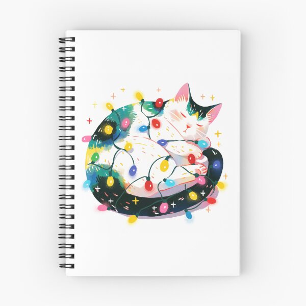 Item preview, Calico cat wrapped in Christmas lights designed and sold by MendaciousMina.