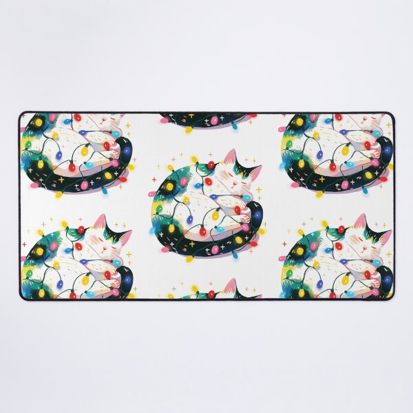 Item preview, Calico cat wrapped in Christmas lights designed and sold by MendaciousMina.