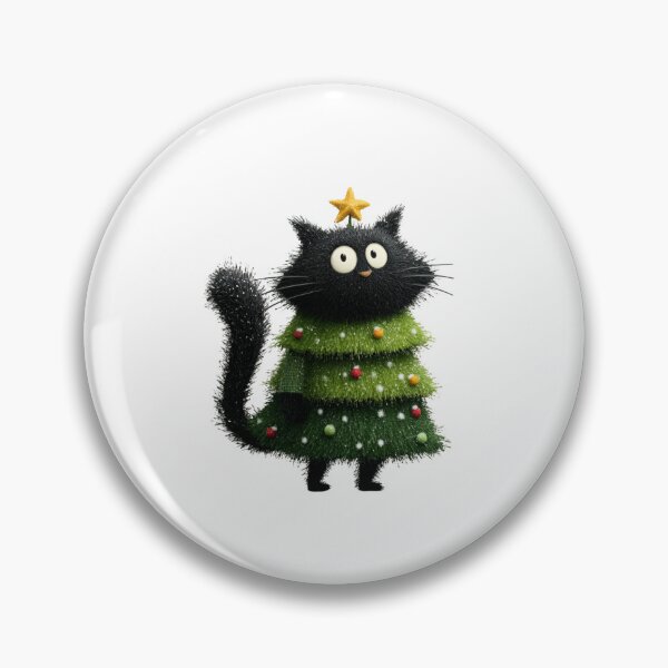 Item preview, Black cat dressed up as a Christmas tree designed and sold by MendaciousMina.
