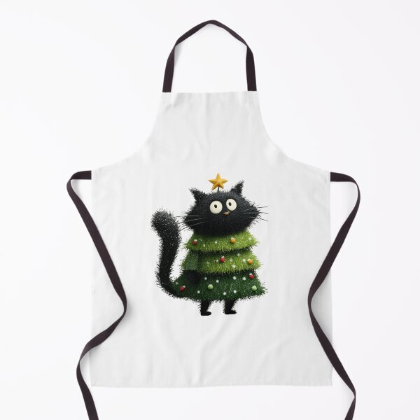 Item preview, Black cat dressed up as a Christmas tree designed and sold by MendaciousMina.