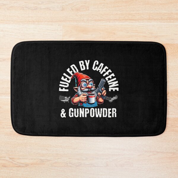 Item preview, Fueled By Caffeine Gunpowder Garden Gnome With Gun designed and sold by EstherDiane.