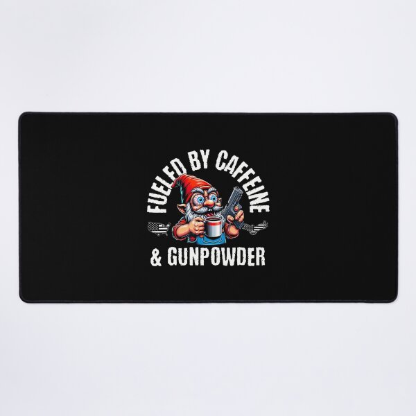 Item preview, Fueled By Caffeine Gunpowder Garden Gnome With Gun designed and sold by EstherDiane.