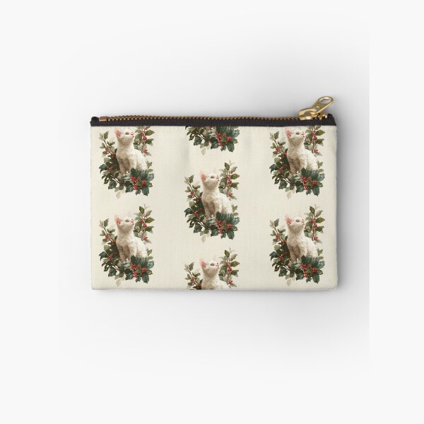 Item preview, White kitten in holly plant designed and sold by MendaciousMina.