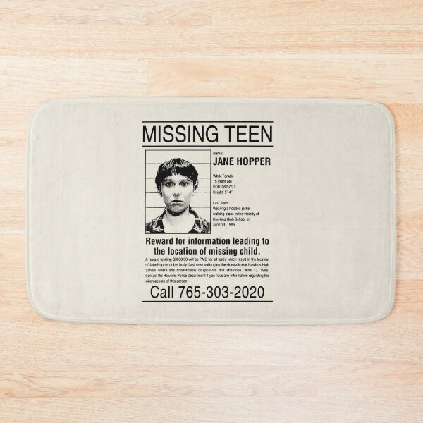 Item preview, missing teen jane hopper eleven wanted poster stranger things season 5 designed and sold by Kyna Arts.