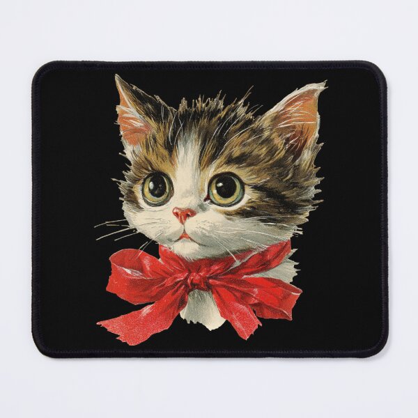 Item preview, Vintage kitten with a red bow designed and sold by MendaciousMina.