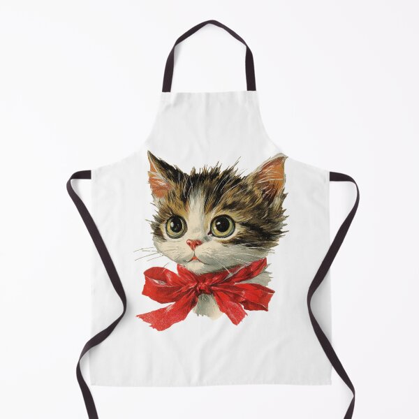 Item preview, Vintage kitten with a red bow designed and sold by MendaciousMina.